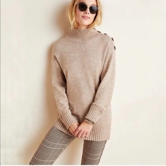 Anthropologie | Women’s Mock Neck Tunic Sweater - Picture 1 of 10